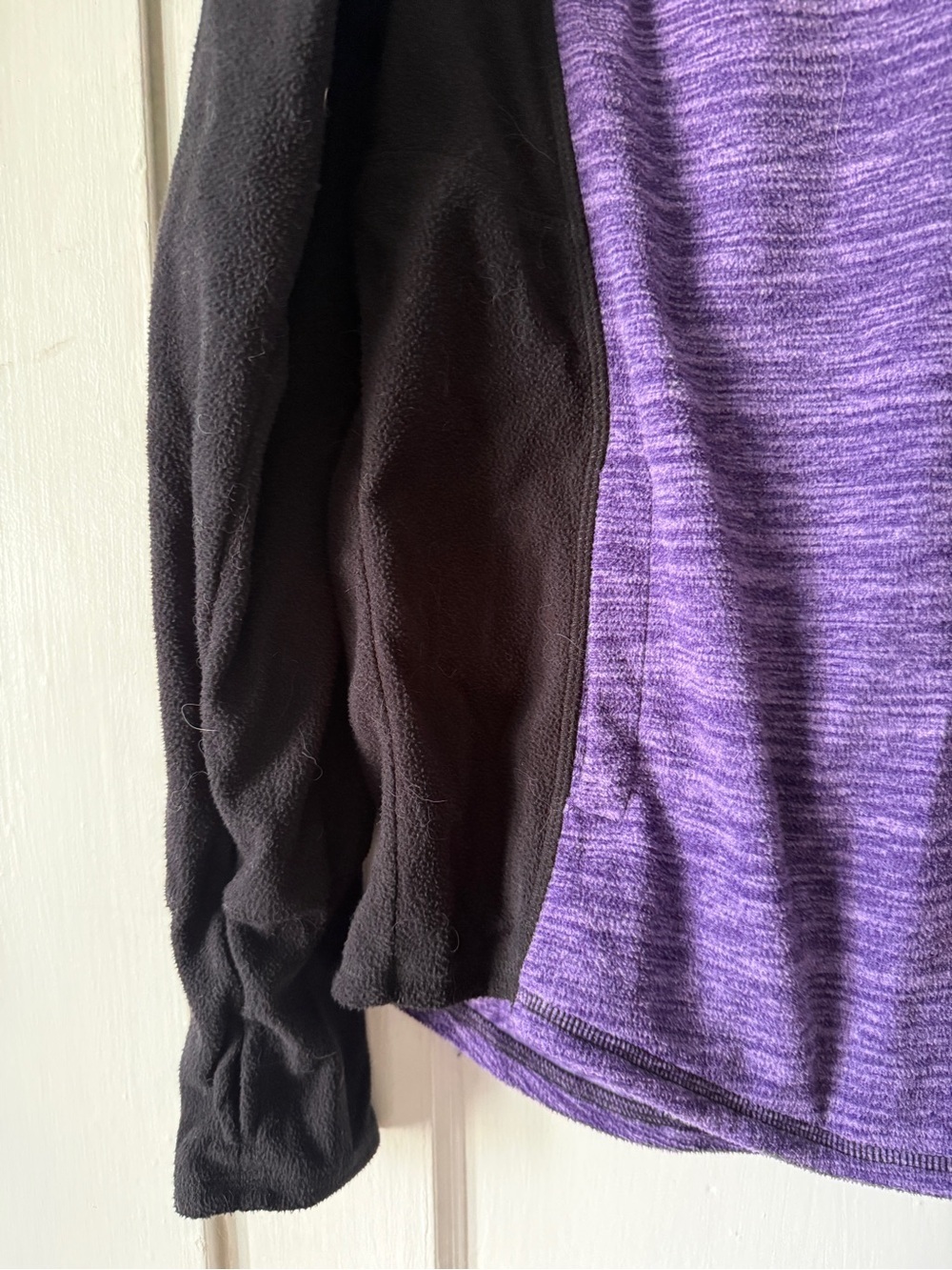 Women’s Half-Zip Active Pullover - Purple & Black St John’s Bay size L - Picture 3 of 8